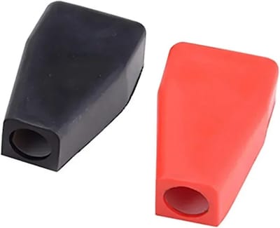 Accu Poolafdekking - Batterij Isolator - Accu Bescherming - Zacht Rubber Materiaal - 2 stuks - Zwart Rood