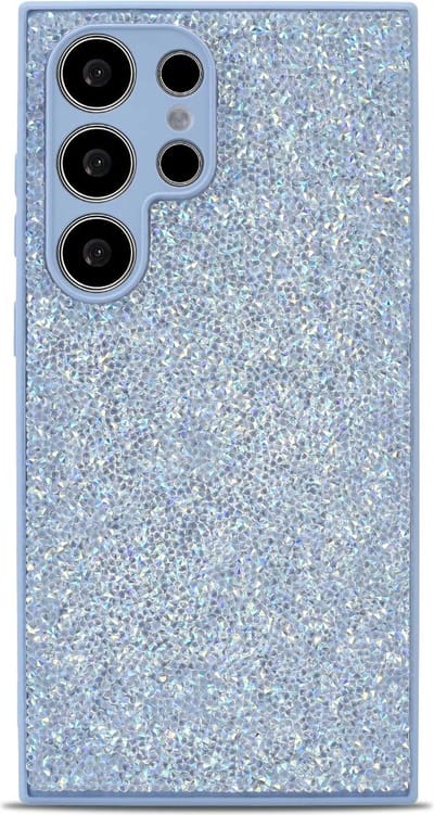 Casemania Hoesje Geschikt voor Samsung Galaxy S24 Ultra - Blauw - Diamant Glitter Back Cover
