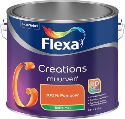 Flexa - Creations Muurverf Extra Mat - 100% Pompoen - Mengverf - 2,5 L