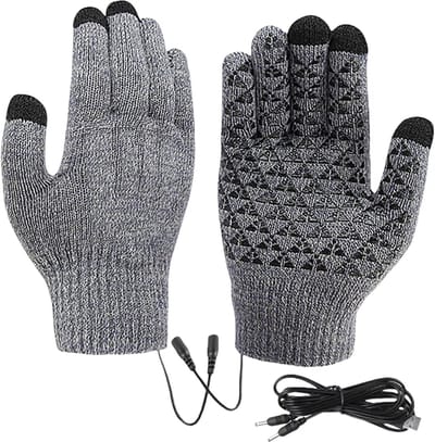 USB Elektrische Verwarmde Handschoenen voor Winter - Thermisch, Winddicht en Touchscreen Vriendelijk - Warme Gebreide Motorfiets en Fietshandschoenen, Winterhandschoenen, Verwarmde Handschoenen, Fietshandschoenen Winter, Handschoenen voor Koude Weer