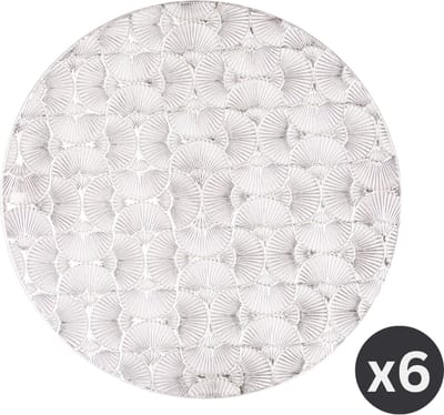 Placemat CAPELINNI rond, SET/6, dia 38 cm, zilver