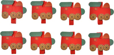 Clayre & Eef Decoratieve Knijpers 4x1x3 cm Rood Hout Trein
