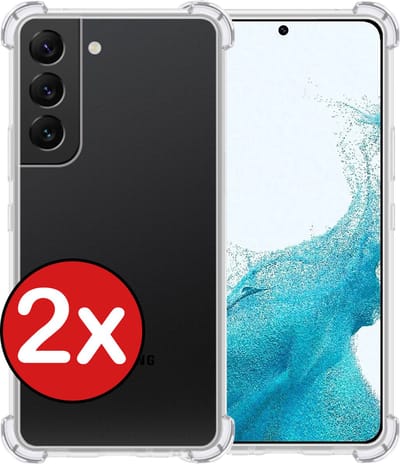 Hoesje - 2 Stuks - Geschikt voor Samsung Galaxy S22 - Sterk & Shockproof - Back Cover - Siliconen Case - Telefoon Hoes Shock Proof - Telefoonhoes - Transparant