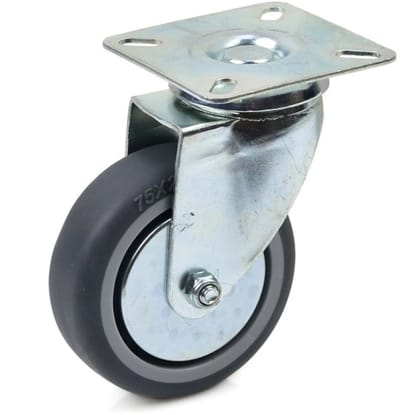 GEKO Zwenkwiel - Stalen Plaat - 75mm - TPR Band - 60 kg Belastbaar