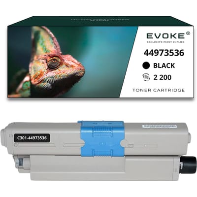 Evoke Compatibele Toner voor Oki C301 44973536 Zwart 2200 Pagina's C301Dn C321Dn Mc332Dn Mc342Dn Mc342Dnw
