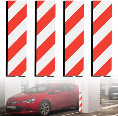 4 Stuks Schuimrubberen Randbeschermers Garage Wand Hoek Zelfklevend Rood/Wit