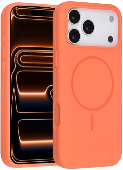 TUNIQ telefoonhoesje voor Apple iPhone 17 Pro Max - MagSafe siliconen backcover - Oranje