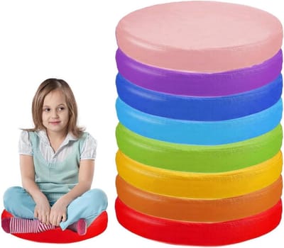 Vloerkussens Rond - Zitkussens Cirkel - Comfortabel Zitten - Waterdicht PU Leer - 35 x 35 x 5 cm