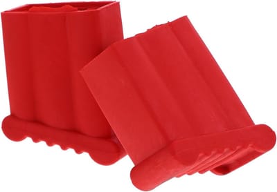 Ladder Voetbeschermers - Ladderkappen Rubber - Vloer Beschermen - Antislip Grip - 8x7x3.7cm - Rood