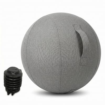 YUGN Ergonomische Zitbal 65 CM - Wasbare Hoes - Inclusief Pomp - Actieve Bureaustoel - Grijs