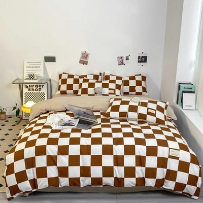 Zwart en Wit Ruit Dekbedovertrek Set Full, Geometrisch Ruit Beddengoed Set Zacht Ruitjes Geruit Dekbedovertrek met 2 Kussenslopen Double 180x220cm