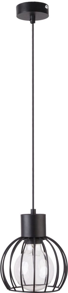 Licht-Erlebnisse - Luto - Hanglamp - E27 - van - Gelakt staal - in - Zwart