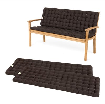 Luxe Kussen Set - Bankkussens Tuin - Comfortabel Zitten - Orthopedische Eigenschappen - 180 x 48 cm - Bruin
