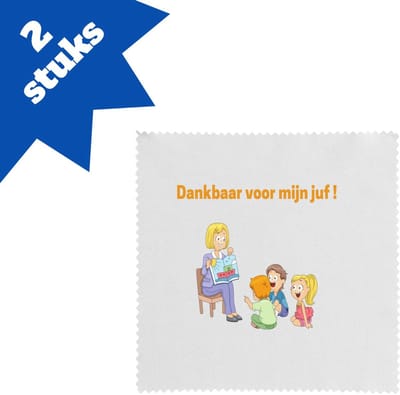 Akyol - dankbaar voor mijn juf brillendoekjes - Juf - leraressen - verjaardag - cadeautje voor juf - juf artikelen - kado - geschenk - gift - verjaardagscadeau - juffendag - 17,8 bij 17,8 cm - 2 stuks