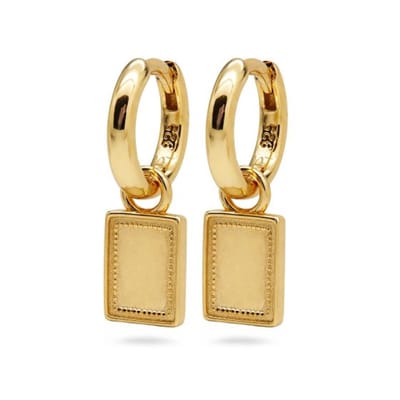 Karma Oorhangers Vintage Rechthoek Goudkleurig