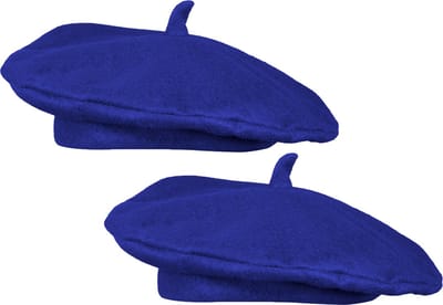 Boland Verkleed hoed - 2x - baret - blauw - polyester - franse baret - frans - landen thema - carnaval