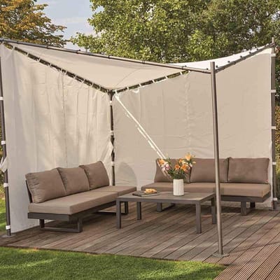 Zijpanelen Paviljoen - Tent Wanden - Bescherming Buiten - Snelle Montage Klittenband - 3x3 Meter - Wit
