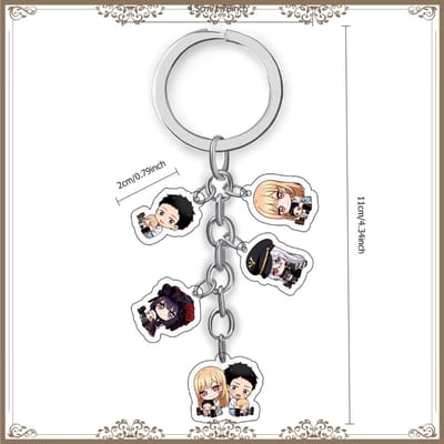 Mijn Verkleed Darling Plastic Anime Sleutelhanger Kitagawa Marin Taslabel Schattige Decoratieve Baji Cartoon Sleutelhangers Trendy Cadeau white