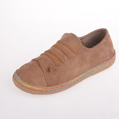 Chaussures plates de printemps pour femmes, mocassins à bout rond, larges et peu profondes, à enfiler, décontractées, pour dames, chaussures Oxford pour femmes 35 rouge marron