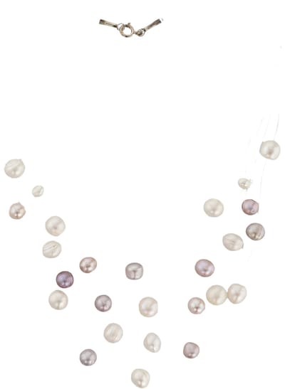 Behave - Natuurlijke Zoetwater Parel Ketting Dames - Wit Beige Mauve Paars