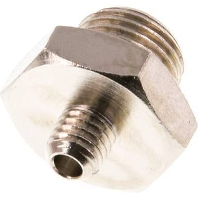 G 1/8'' x M5 Vernikkeld Messing Borstnippel 16 Bar [10 Stuks]