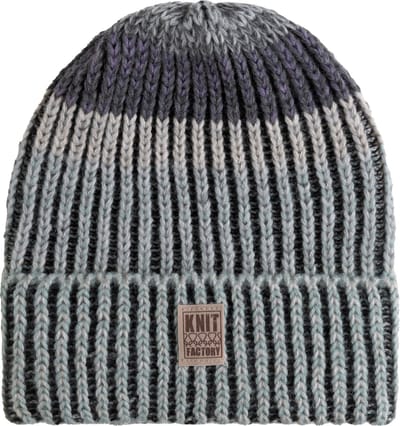 Knit Factory Remy Gebreide Muts Heren & Dames - Beanie hat - beige, stonegreen & grijze mix - Grofgebreid - Dames muts - Heren muts - Multicolor - Warme Wintermuts - Arctic Stone - Unisex - One Size