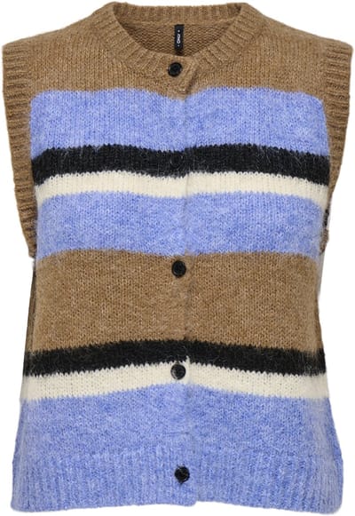 Only Gilet Onlkallie Sl Button Vest Knt 15361098 Toasted Coconut/ Ultramarin Dames Maat - S