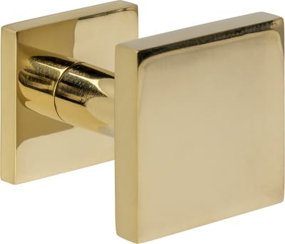 Intersteel Voordeurknop vierkant 64x64mm op achterplaat 54x54mm verkropt éénzijdige montage PVD messingkleur
