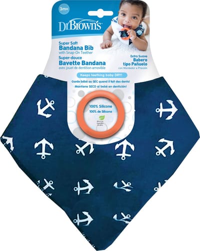 Dr Brown's - Slabetje Met Bijtring - Baby slabbetjes bandana stijl