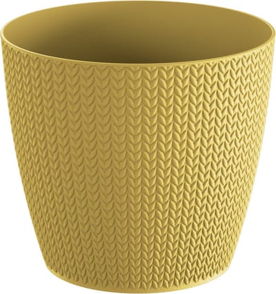 Prosperplast Plantenpot - mosterdgeel - kunststof - D19 x H17 cm - Stijlvol - buiten/binnen