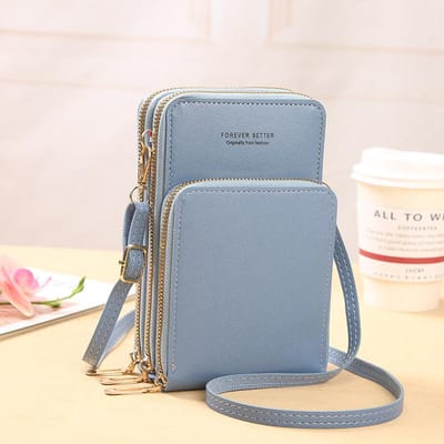 Sac à main pour téléphone portable, petit sac à bandoulière, sac pour téléphone portable, mode usage quotidien, porte-carte, Mini sac à bandoulière pour femmes bleu