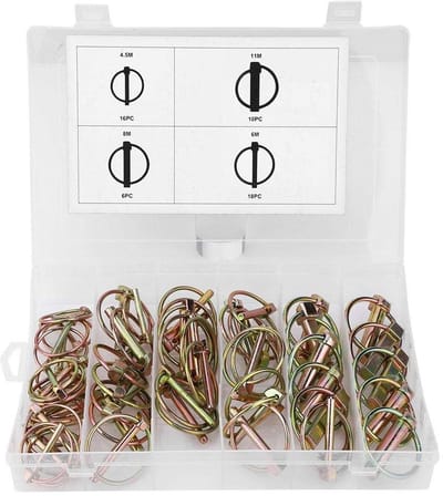 Dailygoods- Lynch-pin Heavy Duty - 50-delige Set - Bevestigingsmiddelen - Opbergkoffer - Roestvrij - Sterk en duurzaam