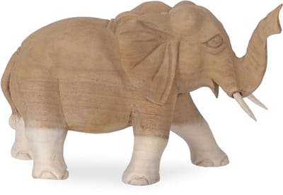 Houten Olifant “Elphas” – Kleine Uitvoering – Handgemaakt uit Één Stuk Teakhout – Ultiem Vakmanschap