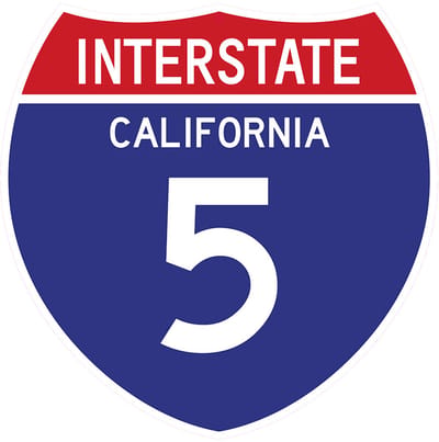 Signs USA - wandbord - dibond - Interstate 5 - California - 39 x 39 cm