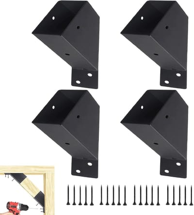Pergola Beugelset - Hoeksteun Tuinhuis - Houtconstructie Versterken - Rotpreventie Afvoergaten - 2x4 Inch Balken - Zwart