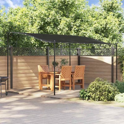 vidaXL - Luifel - 4x3 - m - 180 - g/m² - stof - en - staal - antracietkleurig