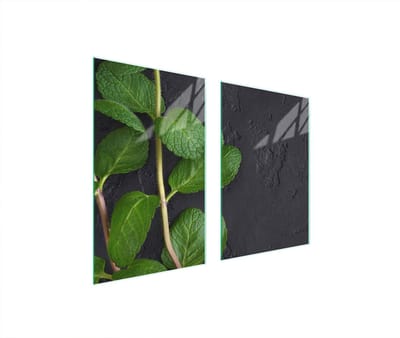 TMK ArtDeko - Kookplaat Achterwand - Hartglas - 65x52 cm - Mintkleur
