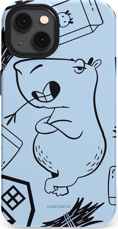 Casetastic Hoesje Geschikt voor Apple iPhone 13 Magsafe - Stijlvolle Beschermende Duo-layer Case - Capibara chillen