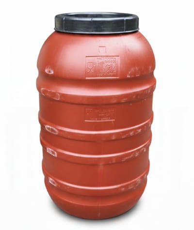 Kunststof Watervat Terracotta 220 L (excl.kraan) – Waterton / Regenton – Recycled - Noodopvang Water - Op=Op