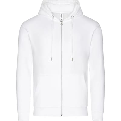 Organic Hoodie met rits en capuchon Arctic White - XS