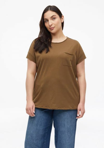 Mouwloos T-shirt van jersey met ronde hals en borstzak voor dames s.Oliver
