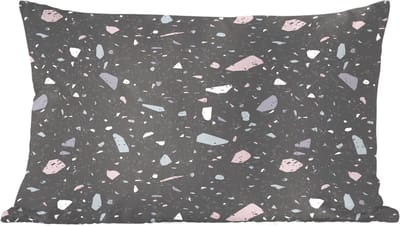 Sierkussens - Kussentjes Woonkamer - 60x40 cm - Terrazzo - Patroon - Zwart - Zacht