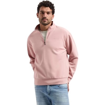 No Excess Sweater half zip interlock light mauve