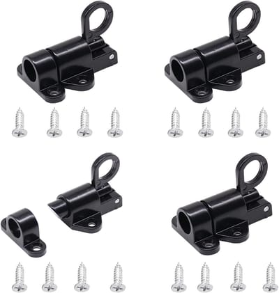 Set van 4 Automatische Sluitbouten van Aluminium Legering voor Deuren, Ramen en Kasten - Zwart