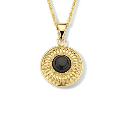zilver verguld (geel) collier onyx 41 + 4 cm 2101864