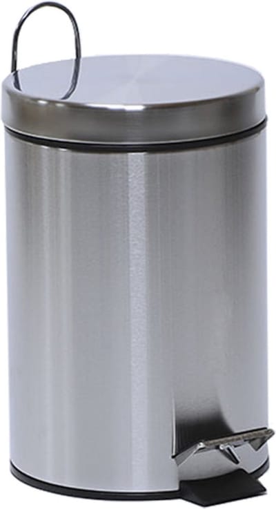 Berilo Pedaalemmer - 3 liter - zilverkleurig - 17x25 cm - met verwijderbare binnen emmer - prullenbak