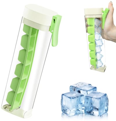 Dailygoods- IJskubusvorm met drukmechanisme - IJsklontjes vorm - Mini IJsklontjes vorm - 6 Compartimenten - Voedselveilig materiaal - Handmatig ontvriezen - Ijsklontjesvorm