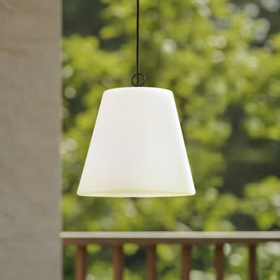 Lindby - Hanglampen buiten - 1licht - Kunststof, metaal - H: 30 cm - E27 - wit, zwart