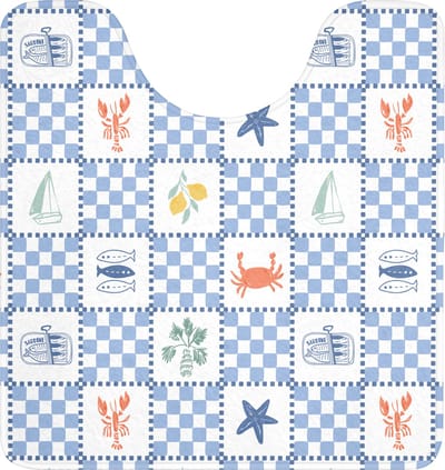 WC mat met uitsparing 55x60 cm - Antislip - Zomer - Patroon - Vierkant - Toiletmat met uitsnijding - Vloermat - Douchemat - Toilet tapijt - Toiletmatten
