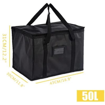 Grote capaciteit koeltas draagbare rits thermische lunchtassen geïsoleerde diepvriestas camping picknicktas camping aluminiumfolie voedselzakken 44 x30 x31cm-50L